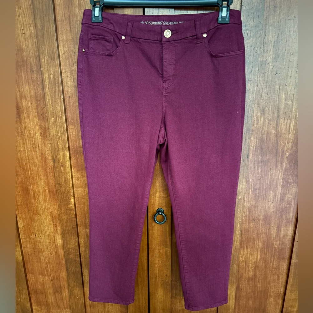 Chico's Burgandy Ankle Jeans
